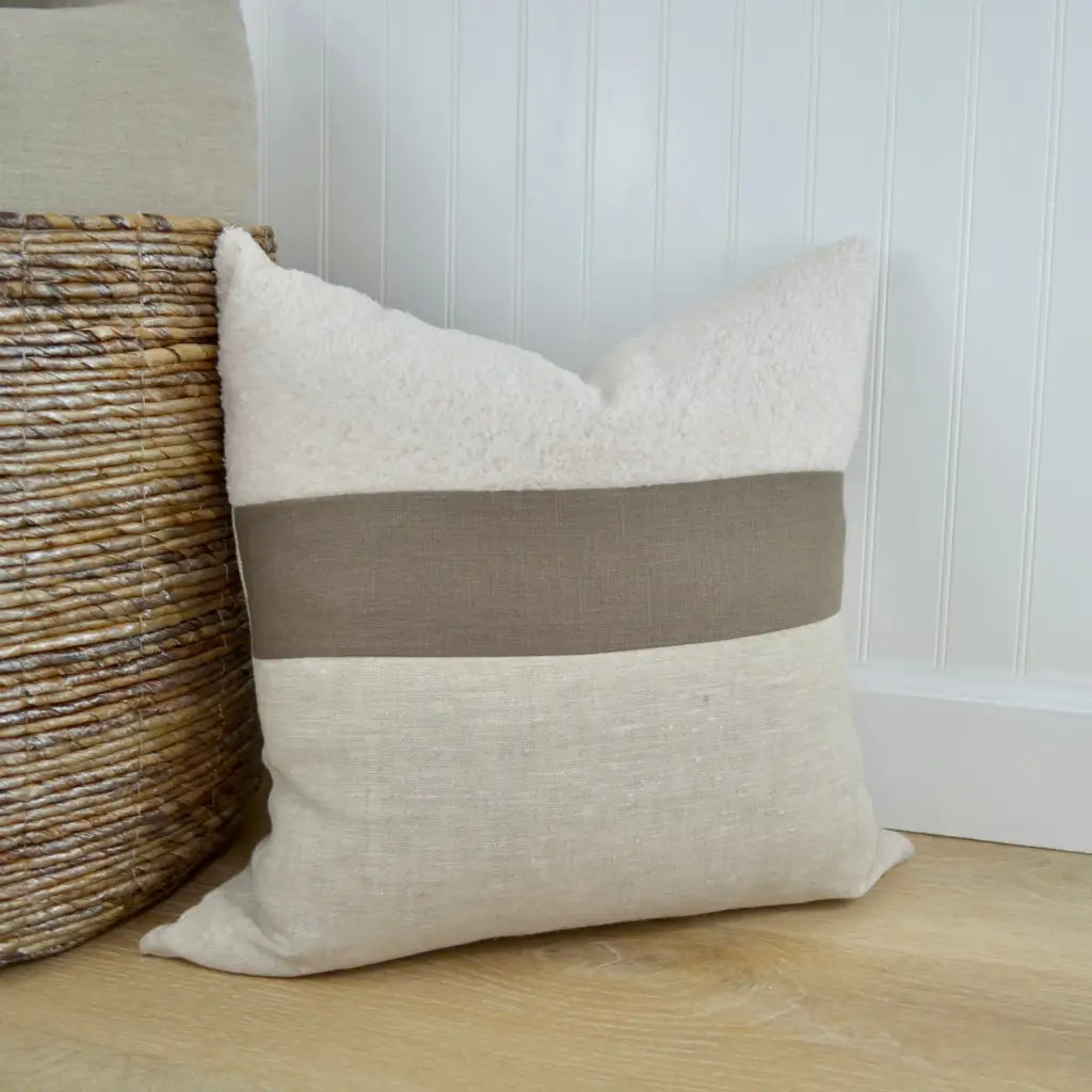 Aspen Throw Pillow Cover in Heathered & Farmhouse Brown