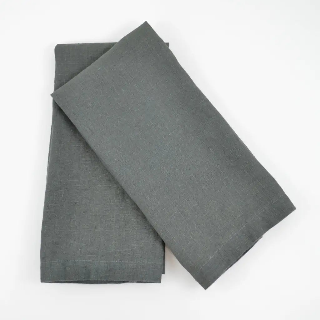 Everyday Linen Kitchen Towels | Dark Gray Linen Set of 2