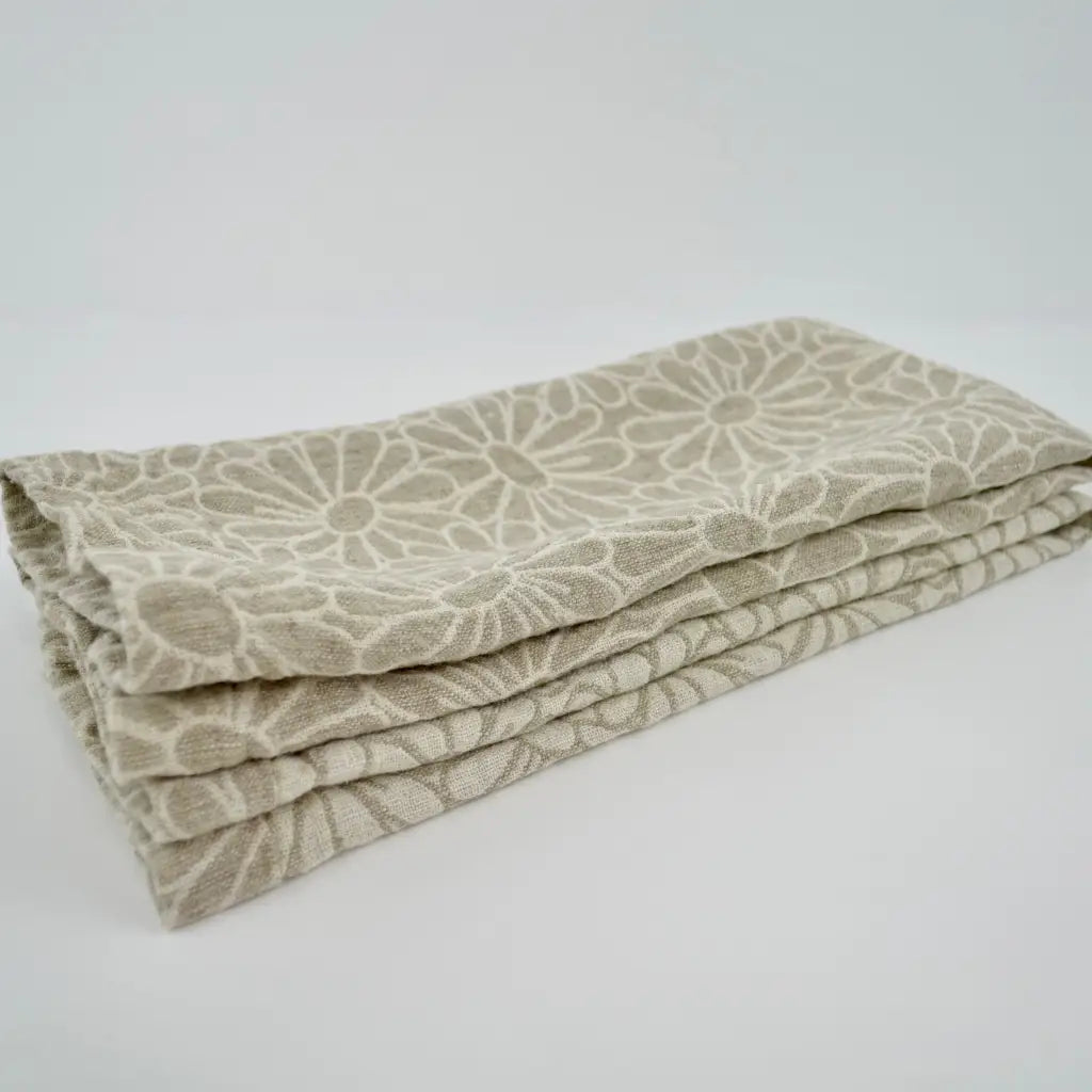 Everyday Linen Kitchen Towels | Floral Woven Set of 2