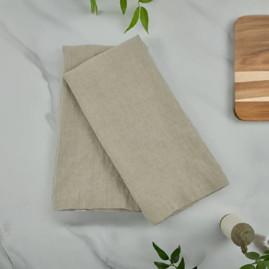 Everyday Linen Kitchen Towels | Natural Linen Set of 2