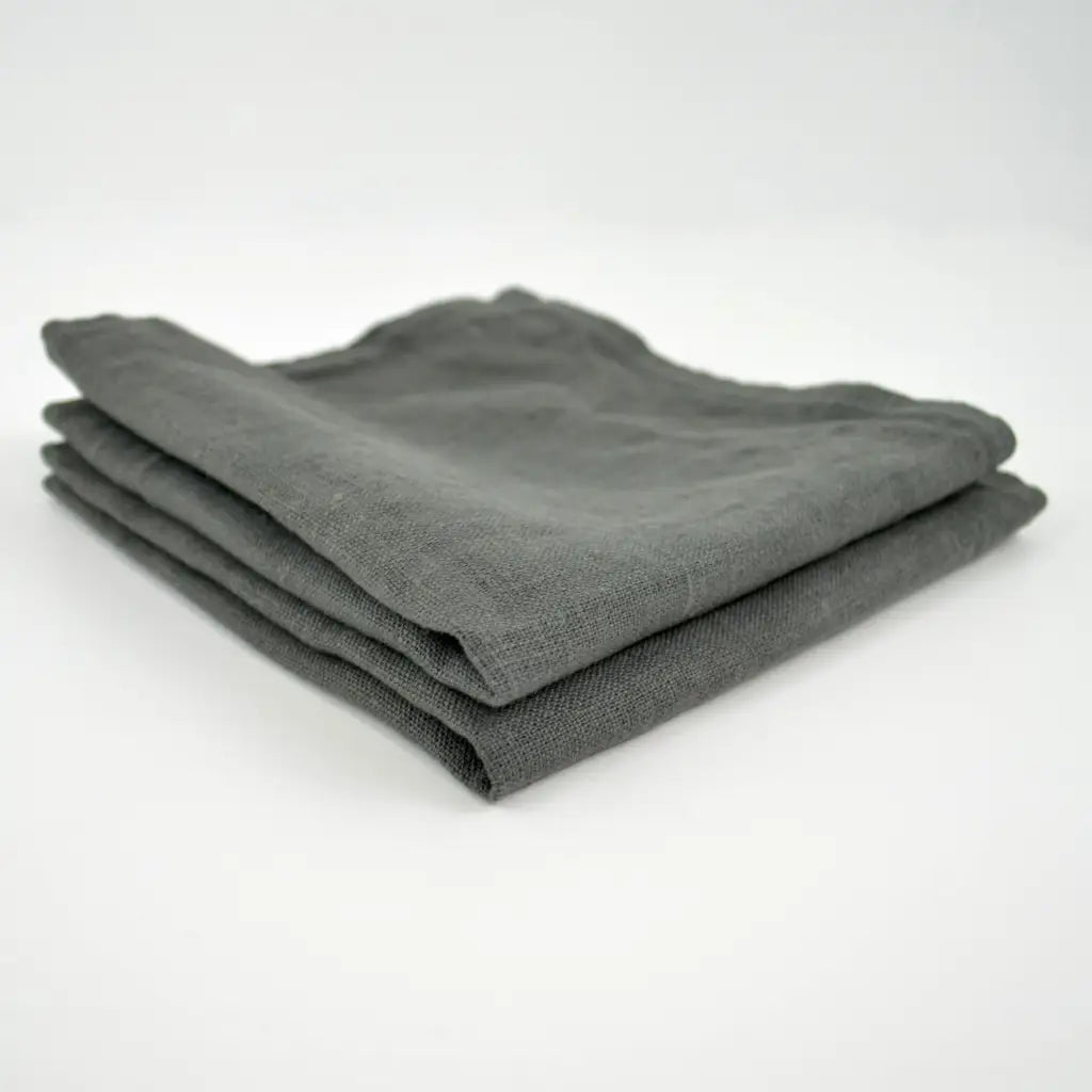 Everyday Linen Wash Cloths | Dark Gray Set of 2 - Linen