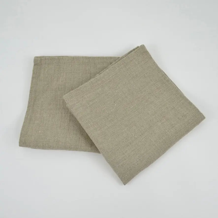 Everyday Linen Wash Cloths | Natural Linen Set of 2 - Linen