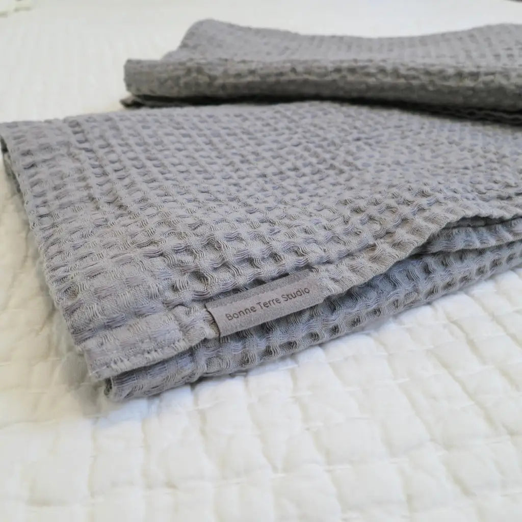 Gray Waffle Weave Throw Blanket - Throw Blanket