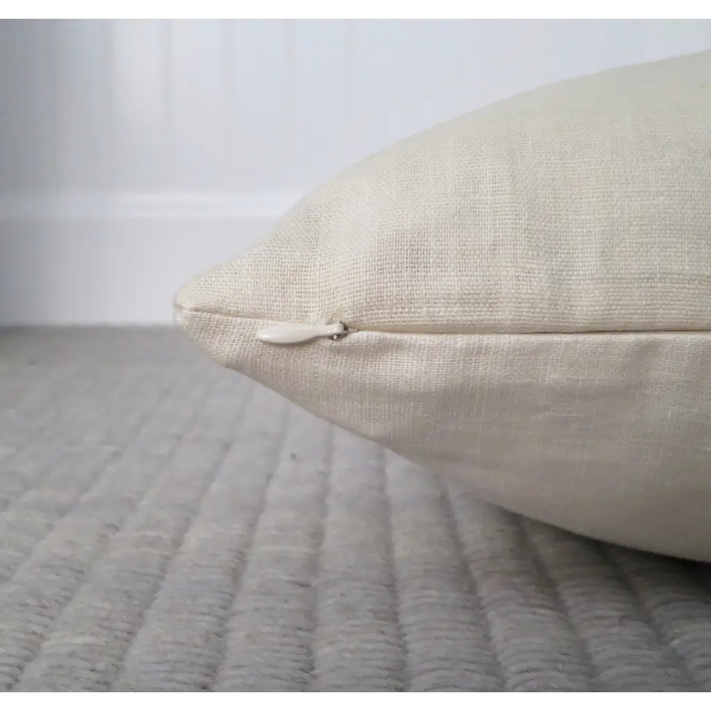 Ivory Linen Pillow Cover - Throw Pillows