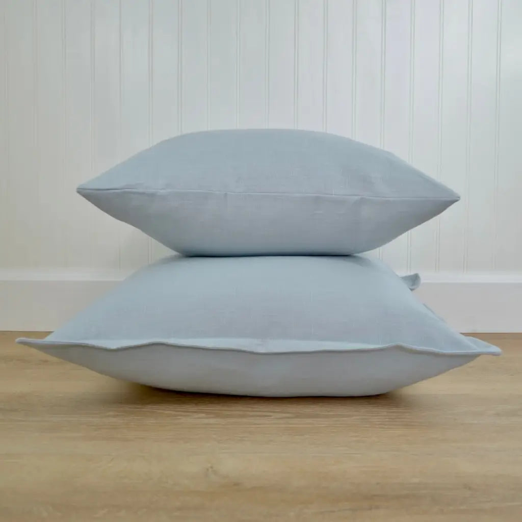 Light Blue Linen Pillow Cover - Throw Pillows