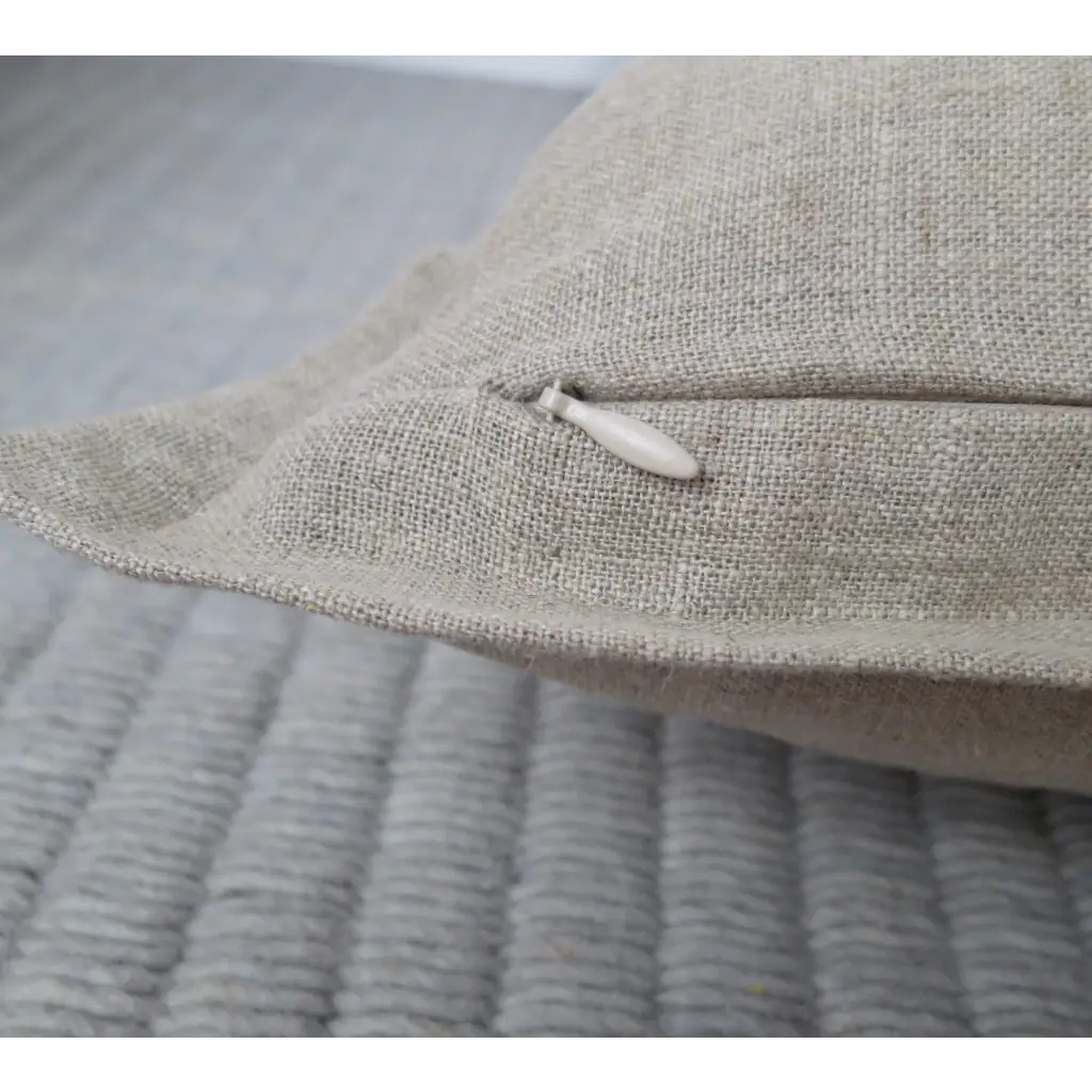 Natural Linen Pillow Cover with Flange Edge - Decor