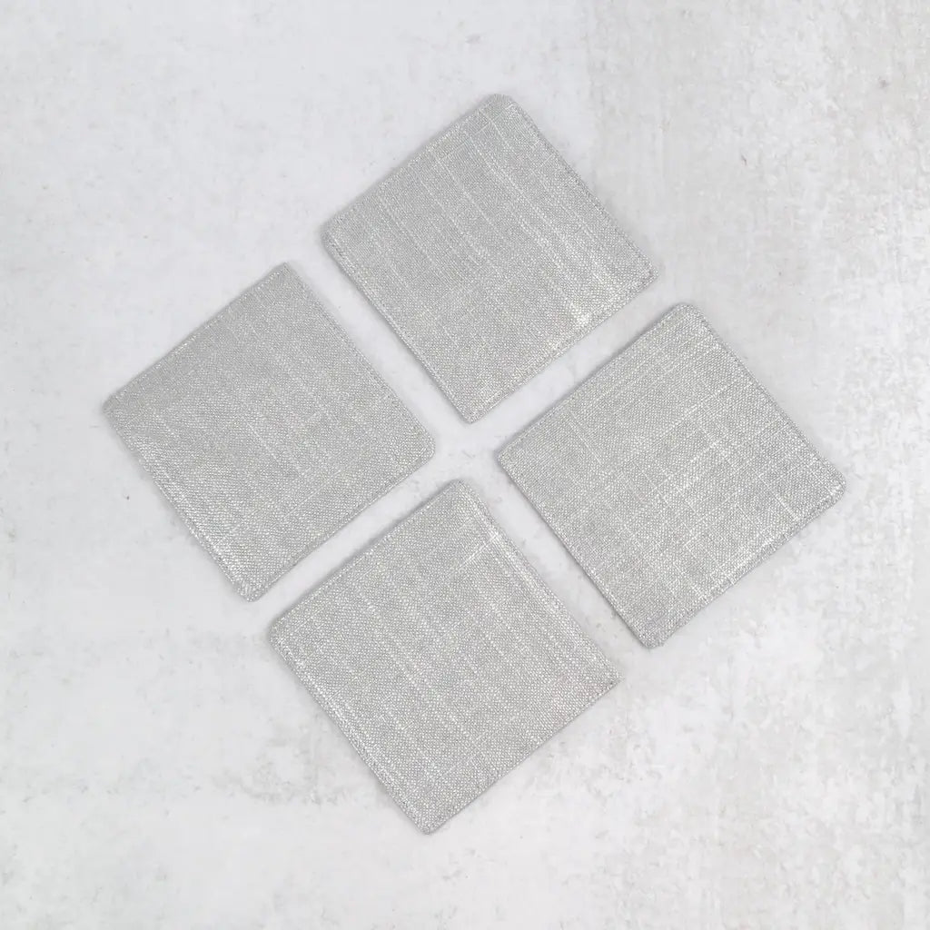 Silver Shine Fabric Coasters - Coasters