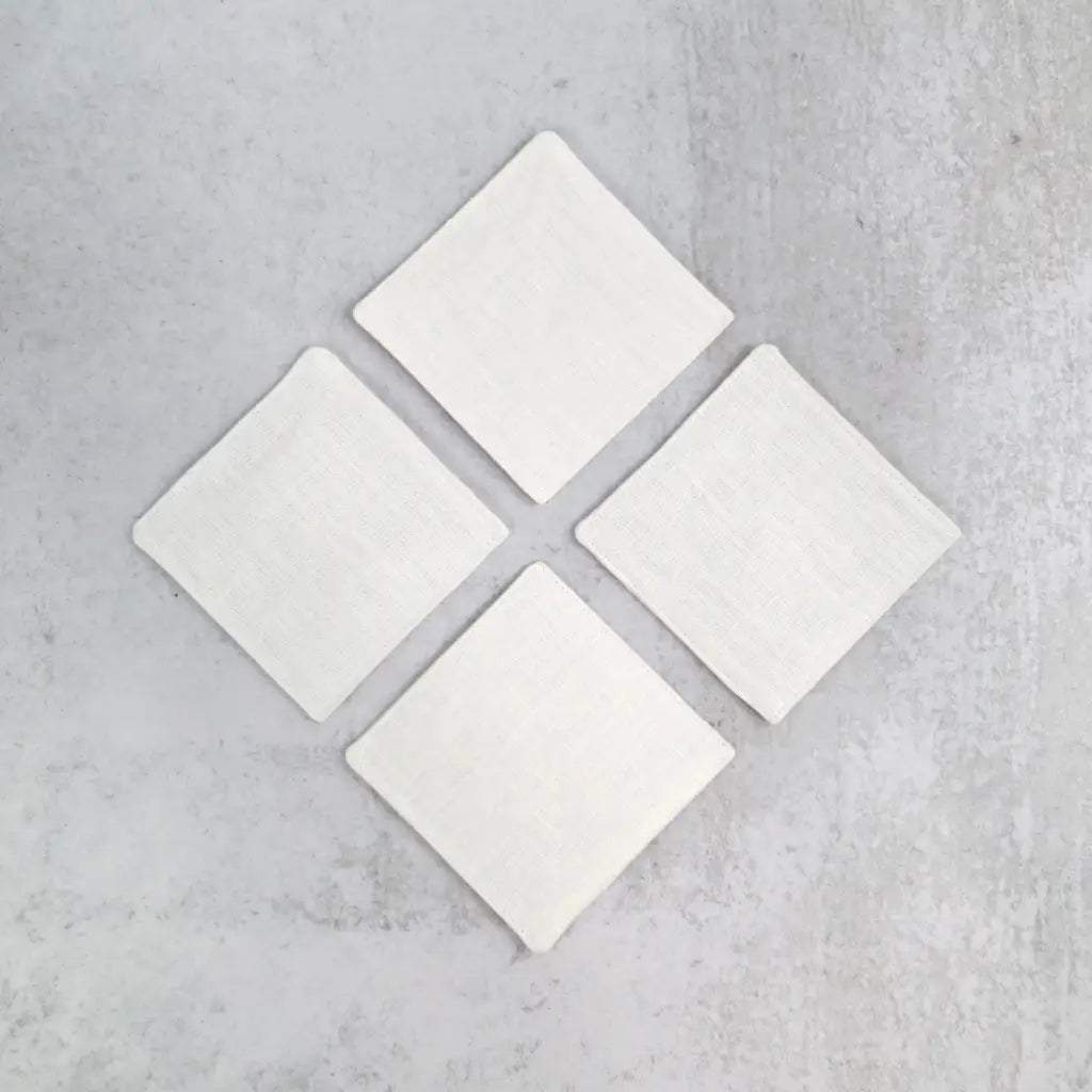 White Linen Coasters - Coasters