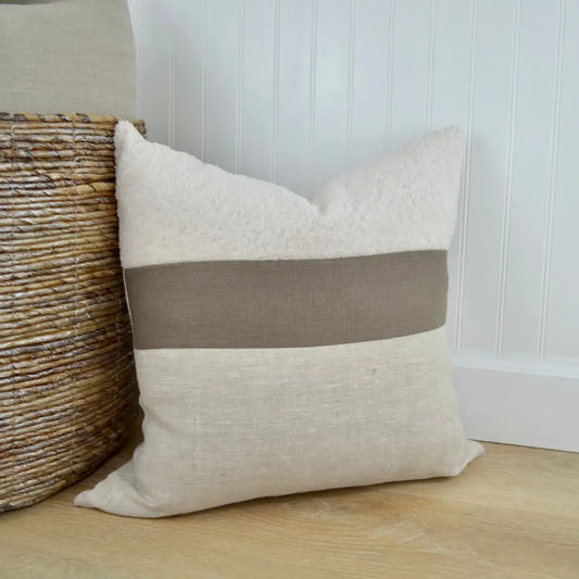 Aspen Throw Pillow Cover in Heathered & Farmhouse Brown