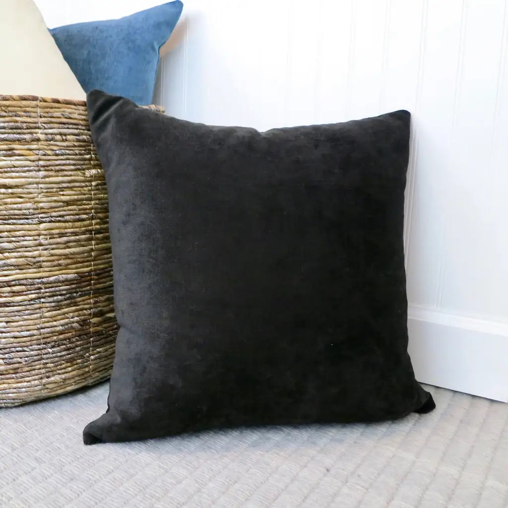 Black Velvet Pillow Cover Luxe Modern Velvet - Decor