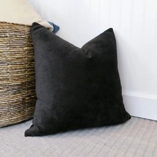 Black Velvet Pillow Cover Luxe Modern Velvet - Decor