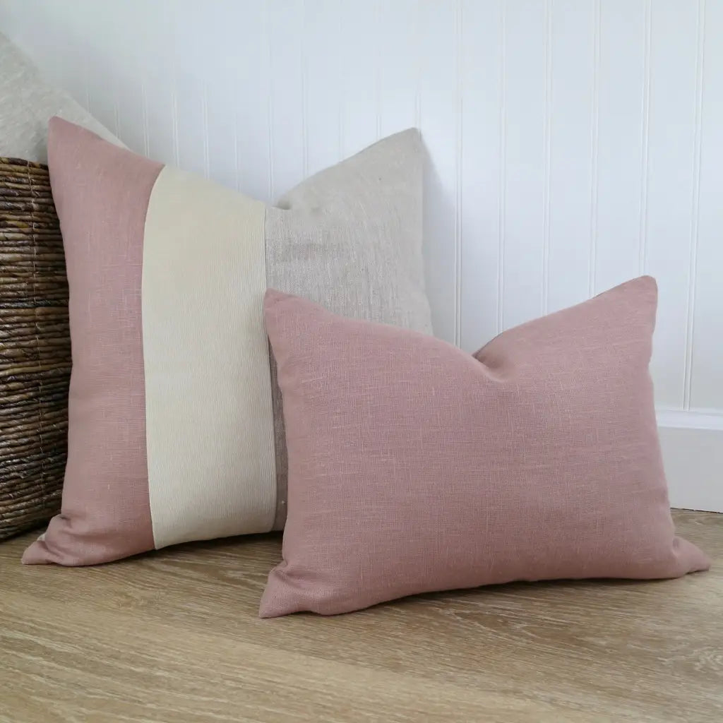 Rose colored throw pillows top