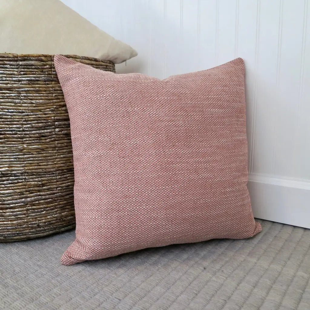 Coral and Cream Woven Pillow Cover *Limited Edition - Decor