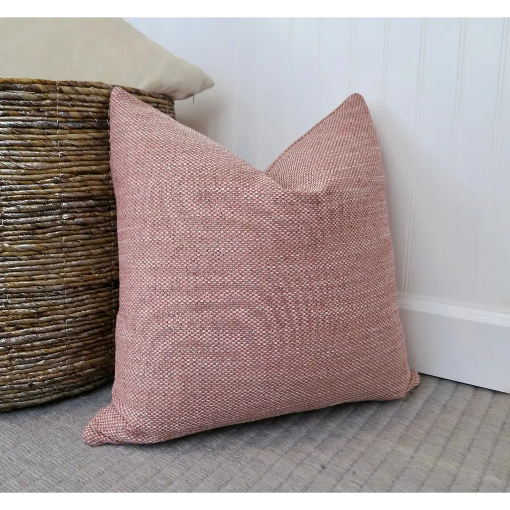 Coral and Cream Woven Pillow Cover *Limited Edition - Decor