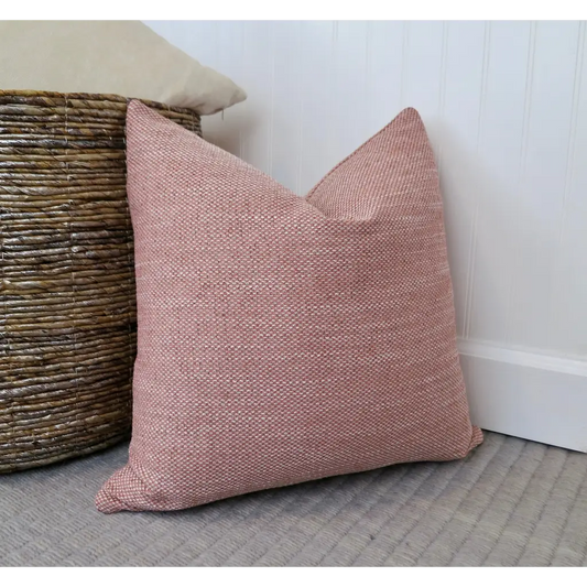 Coral and Cream Woven Pillow Cover *Limited Edition - Decor