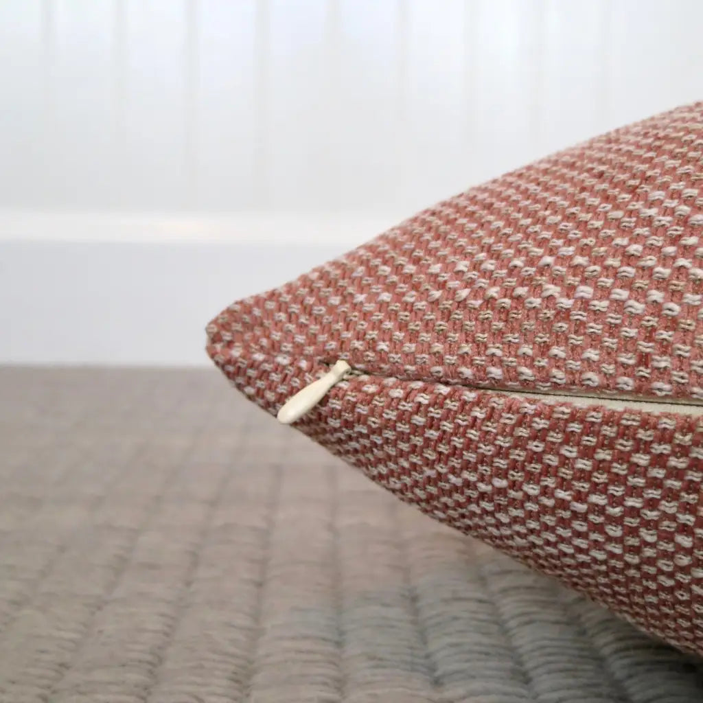 Coral and Cream Woven Pillow Cover *Limited Edition - Decor