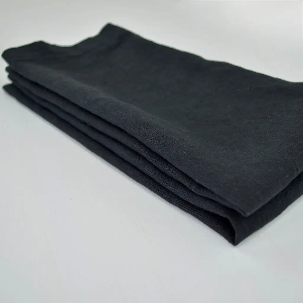 Everyday Linen Kitchen Towels | Black Linen Set of 2 - Decor