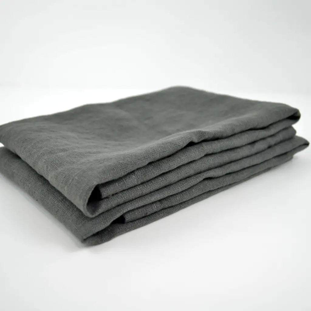 Everyday Linen Kitchen Towels | Dark Gray Linen Set of 2