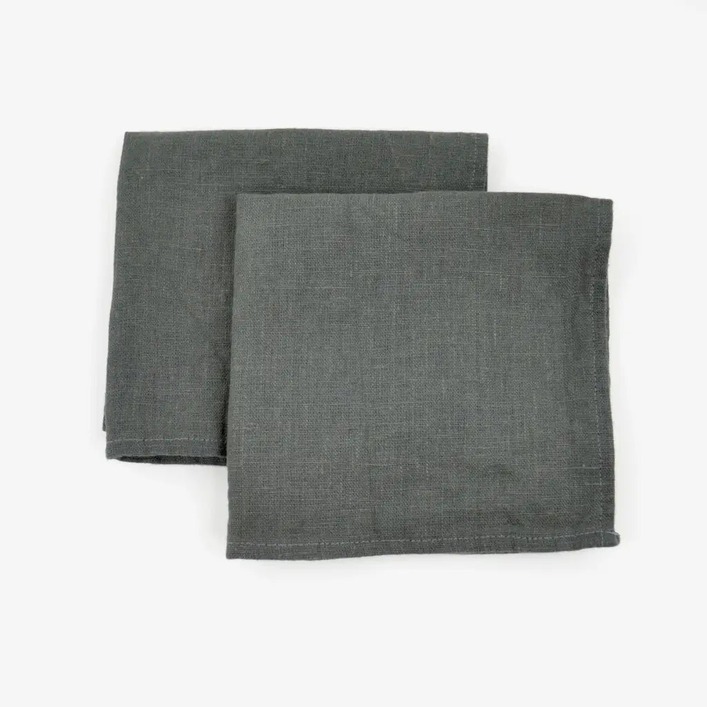 Everyday Linen Wash Cloths | Dark Gray Set of 2 - Linen