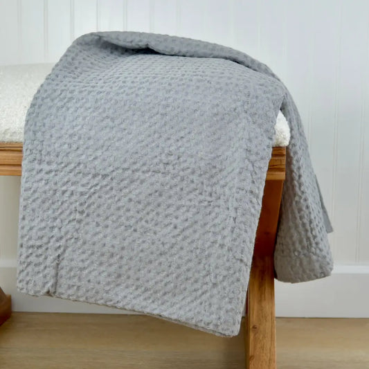 Gray Waffle Weave Throw Blanket - Throw Blanket