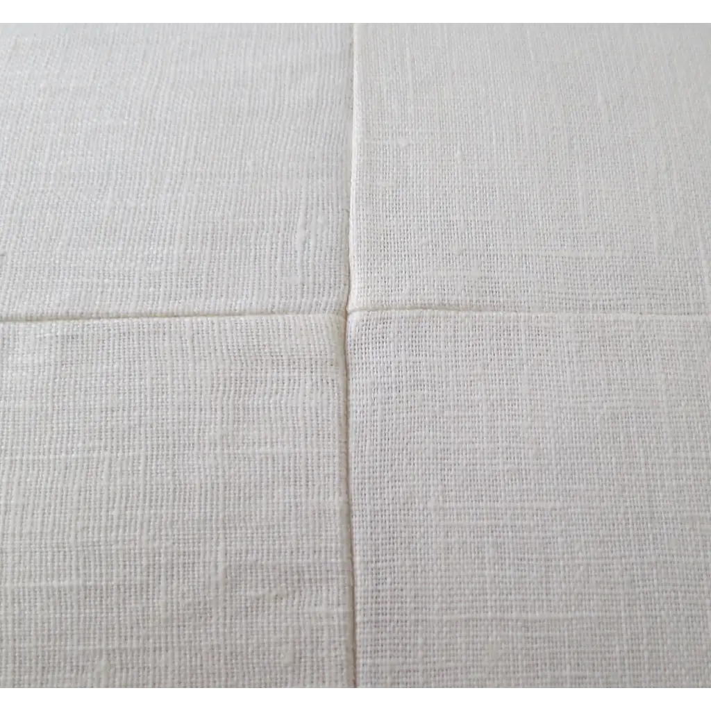 Ivory Linen Pillow Cover with Modern Block Pattern - Decor