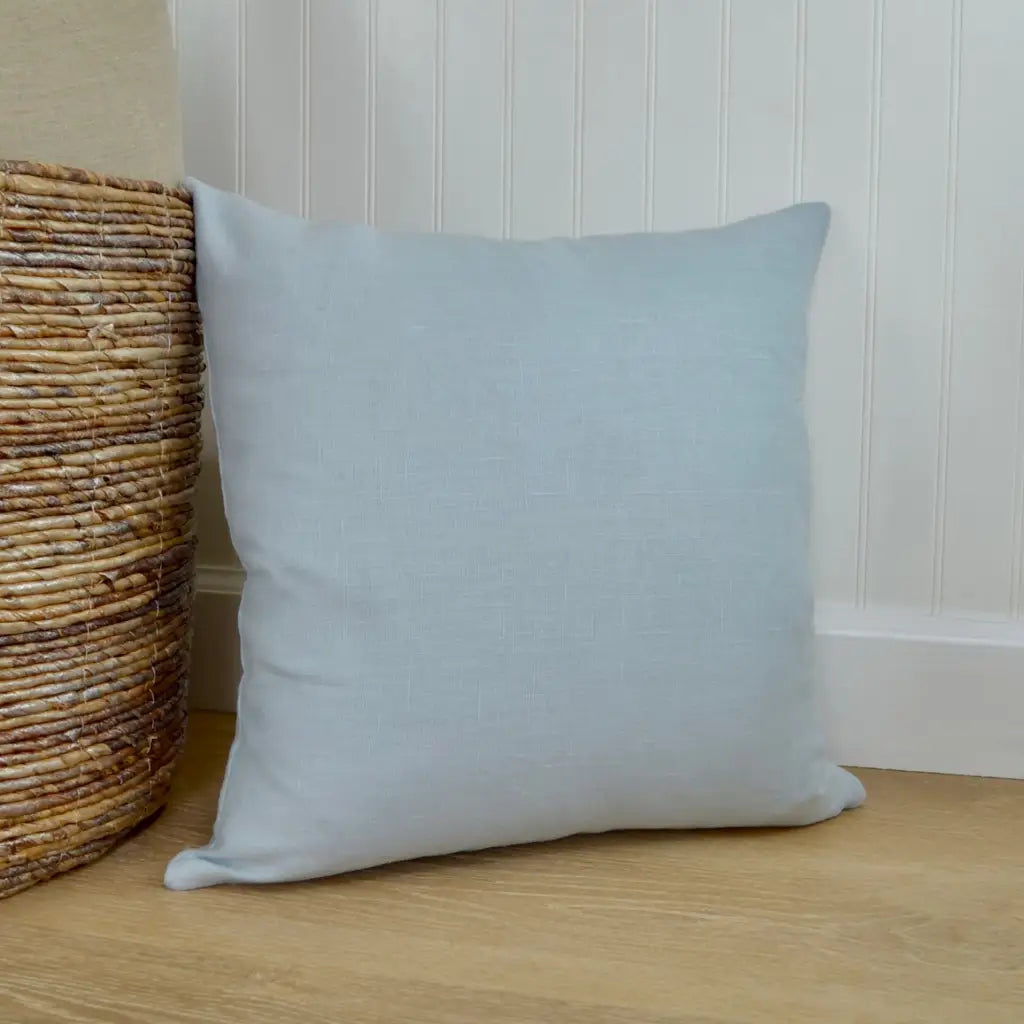 Light Blue Linen Pillow Cover - Throw Pillows