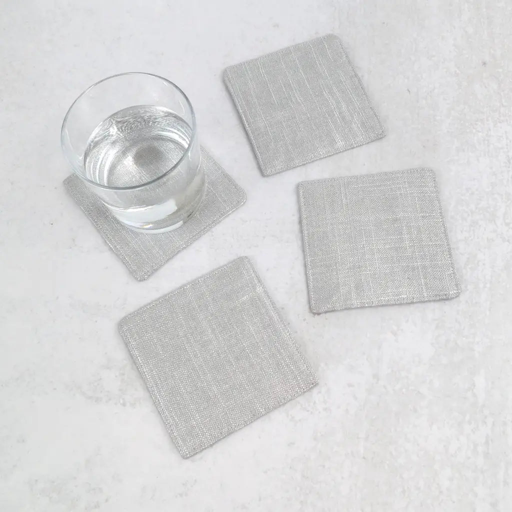 Silver Shine Fabric Coasters - Coasters