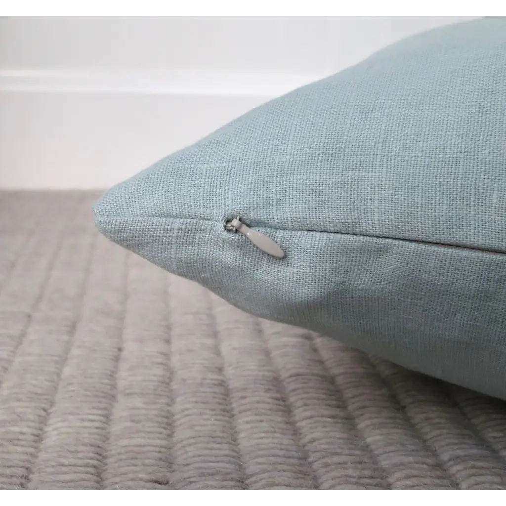 Spa Blue Linen Pillow Cover - Throw Pillows