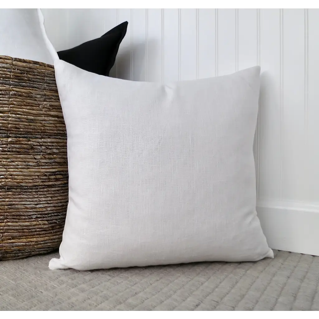 White Linen Pillow Cover - Decor