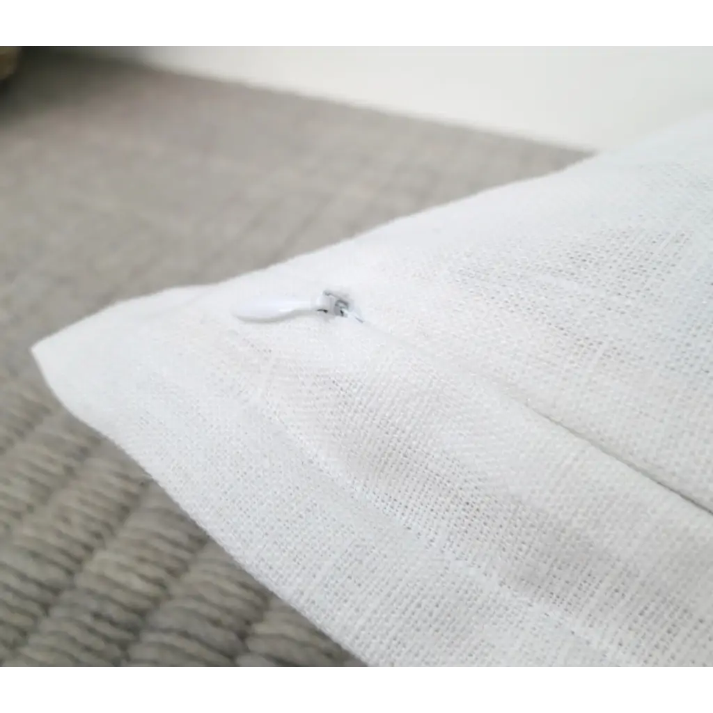 White Linen Pillow Cover with Flange Edge - Decor